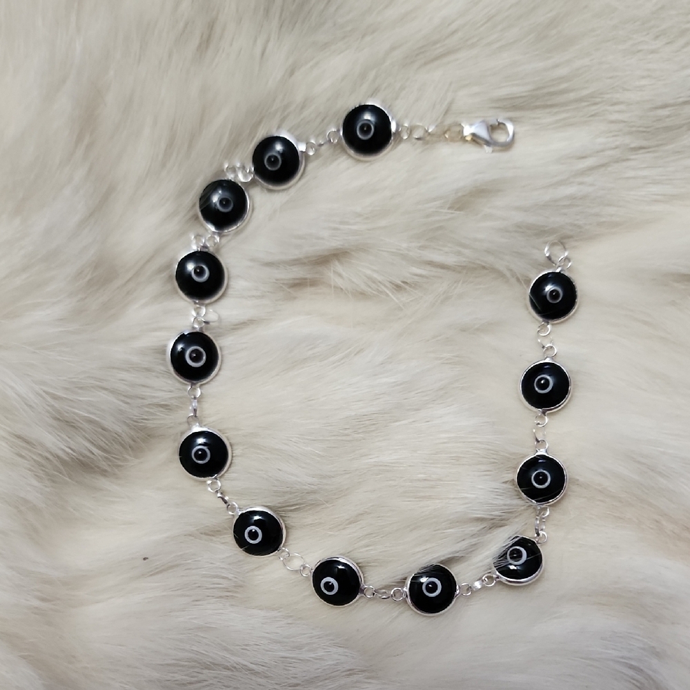 Brand New Sterling Siver 925 Evil Eye Bracelet
